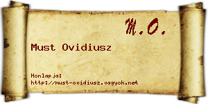 Must Ovidiusz névjegykártya